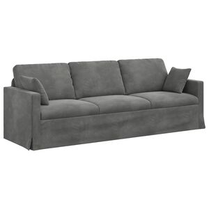 vidaXL Dīvāns Tum&scaron;i pelēks 228 x 78 x 80 cm Samts