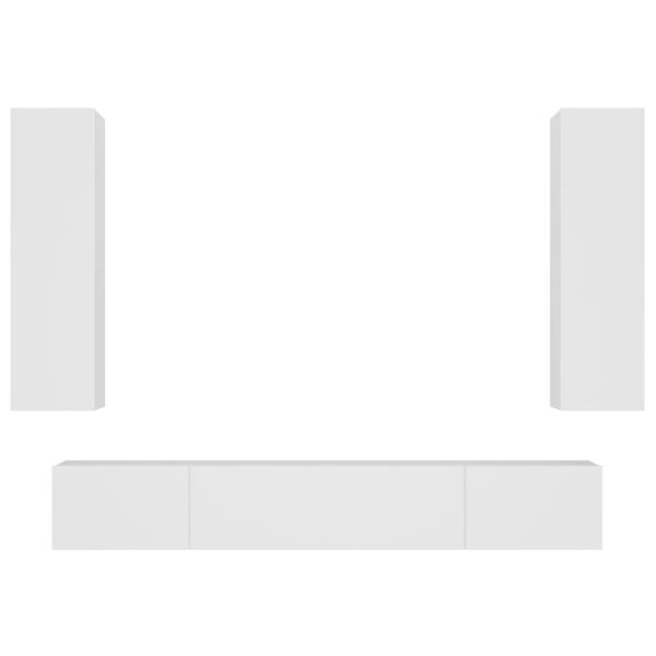 vidaXL 4-daļīgs TV skapīšu komplekts, balts, inženierijas koks