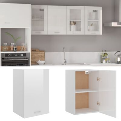 vidaXL virtuves skapītis, spīdīgi balts, 39,5x31x60 cm, skaidu plāksne