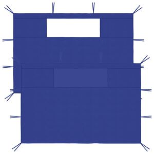vidaXL dārza nojumes sānu sienas ar logiem, 2 gab., zilas