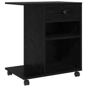 vidaXL Printera statīvs Melns ozols 60 x 40 x 68,5 cm