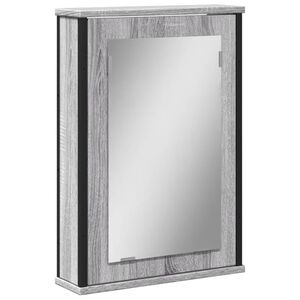 vidaXL vannasistabas spoguļskapītis, pelēks, 42x12x60 cm