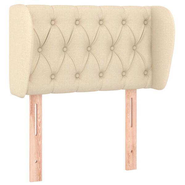 vidaXL galvgalis ar malām, 83x23x78/88 cm, krēmkrāsas audums