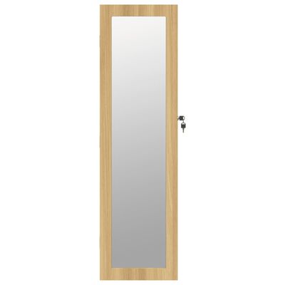 vidaXL sienas rotaslietu skapītis ar spoguli, 30x8,5x106 cm