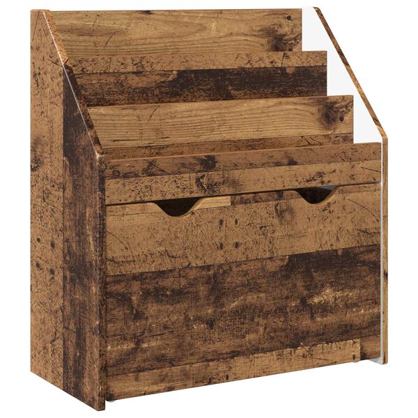 vidaXL Bērnu grāmatplaukts ar atvilktni Vecs koks 60 x 29,5 x 69 cm