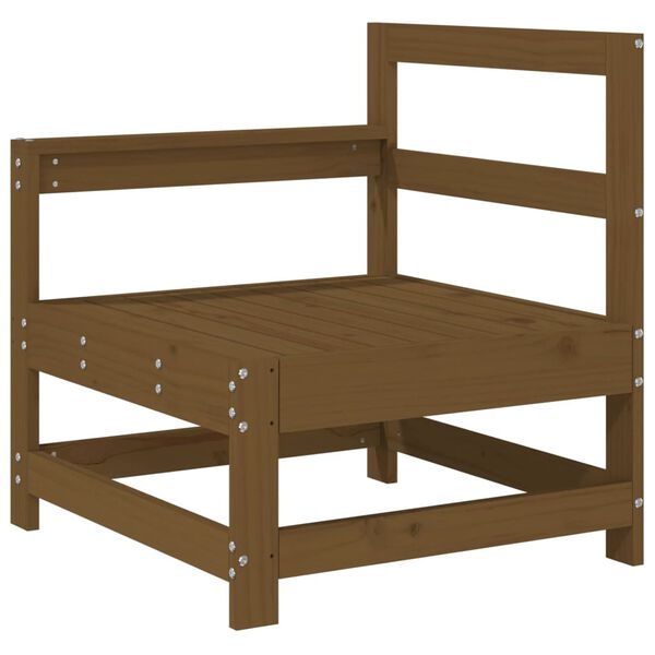 vidaXL 7-daļīgs dārza mēbeļu komplekts, priedes masīvkoks, medus brūns