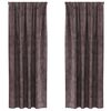 vidaXL Samta aizkari ar aizkariem 2 pcs Brūna 245 x 140 cm Samts