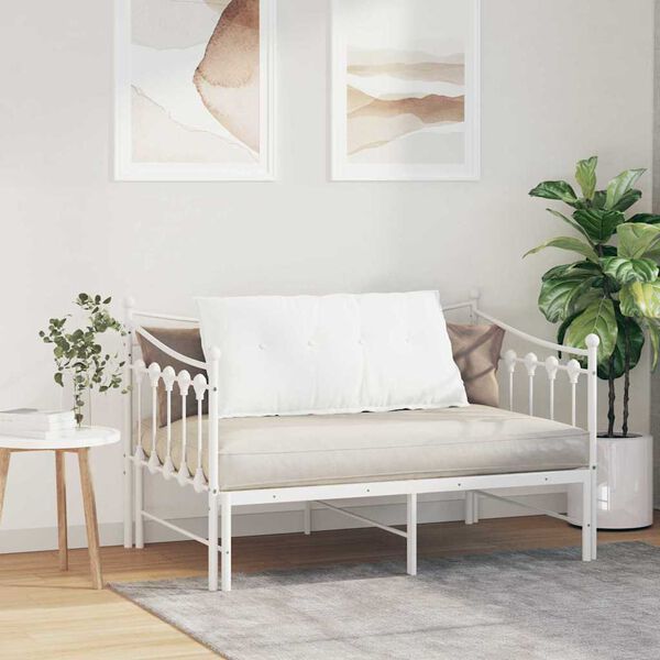 vidaXL Atpakaļ spilvens Balts 100 x 19 x 50 cm audums