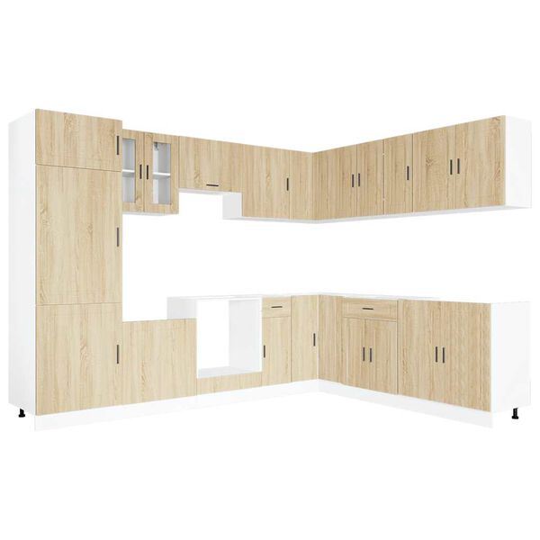 vidaXL 14-daļīgs virtuves skapītis komplekts, Porto, ozolkoka