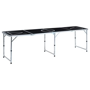 vidaXL Beer Pong spēles galds, saliekams, 240 cm, melns