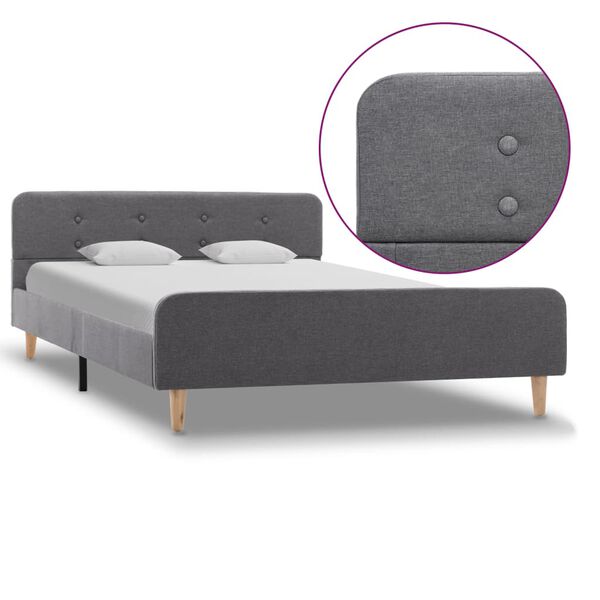 vidaXL gultas rāmis, gai&scaron;i pelēks audums, 120x200 cm