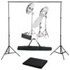 vidaXL fotostudijas komplekts, gaismas un fons