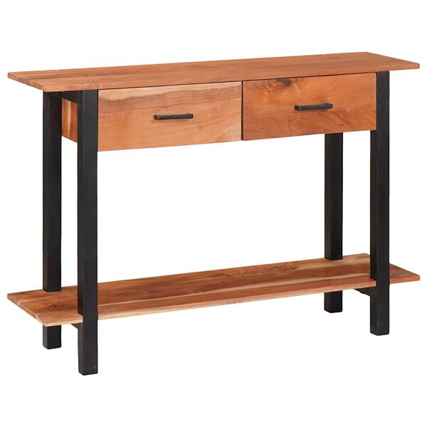 vidaXL Konsoles galds ar atvilktni Brūns un melns 110 x 30 x 75 cm
