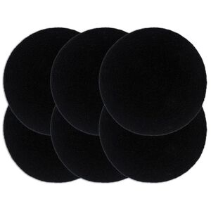 vidaXL galda paliktņi, 6 gab., 38 cm, apaļi, melna kokvilna
