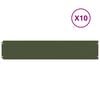 vidaXL zāliena apmales 10 gab Olive Green Auksti velmēts tērauds