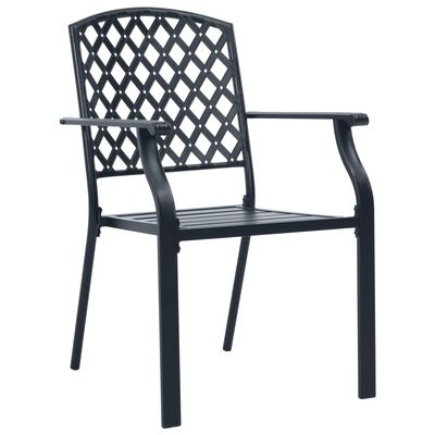 vidaXL dārza krēsli, 2 gab., tērauds, melni