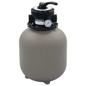 vidaXL baseina smil&scaron;u filtrs ar 4 pozīciju vārstu, 350 mm, pelēks