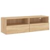 vidaXL TV sienas skapītis, ozolkoka, 100x30x30 cm, inženierijas koks
