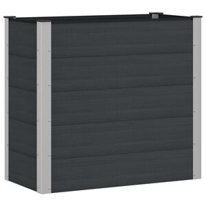 vidaXL Augstā puķu kaste Melns 100 x 50 x 91 cm WPC un alumīnijs