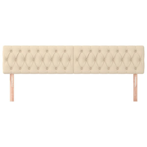 vidaXL gultas galvgaļi, krēmkrāsas, 180x7x78/88 cm, audums