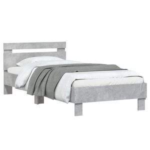 vidaXL Gultas rāmis ar atzveltni Betona pelēks 80 x 200 cm