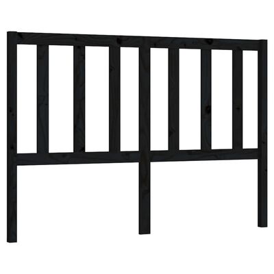 vidaXL gultas galvgalis, melns, 141x4x100 cm, priedes masīvkoks