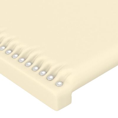 vidaXL gultas rāmis ar galvgali, krēmkrāsas, 160x200 cm, mākslīgā āda