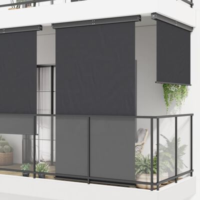 vidaXL balkona sānu markīze, melna, 165x250 cm