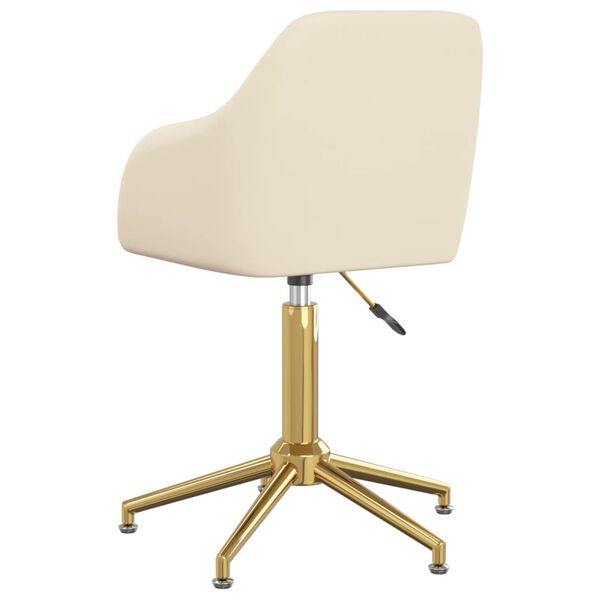 vidaXL grozāmi virtuves krēsli, 4 gab., krēmkrāsas samts