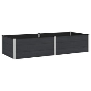 vidaXL Augstā puķu kaste Melns 250 x 100 x 54 cm WPC un alumīnijs