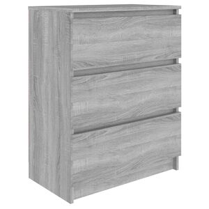 vidaXL kumode, pelēcīga ozolkoka, 60x35x76 cm, inženierijas koks