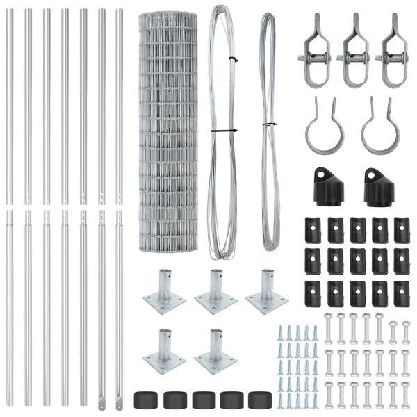 vidaXL Žogs ar stabu Sudraba 1,2 x 10 m Tērauds
