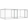 vidaXL suņu būris ar durvīm, pelēks, 4x2x1,5 m, cinkots tērauds