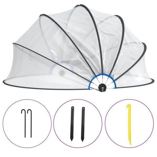 vidaXL baseina kupols, apaļ&scaron;, 376x188 cm, PVC