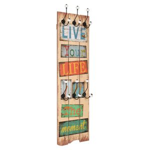 vidaXL drēbju pakaramais LE LIFE, 120x40 cm, 6 āķī&scaron;i