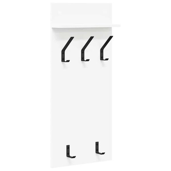 vidaXL Sienas pakaramais Balts 40 x 10 x 90 cm Inženierijas koks