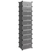 vidaXL apavu plaukts, melns, 44x32x174 cm, plastmasa