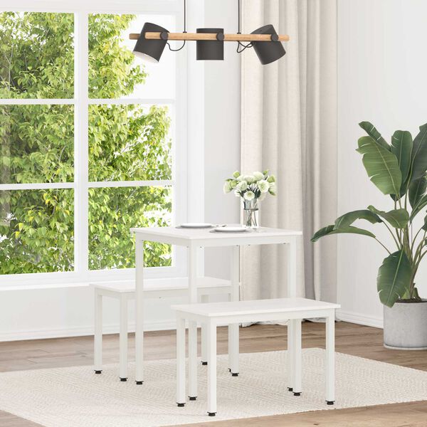 vidaXL Ēdamgalds Balts 60 x 60 x 75 cm Ciets priedes koks