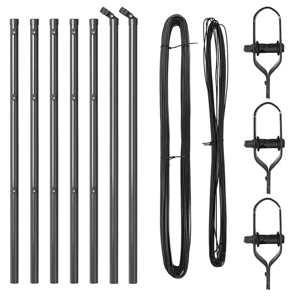 vidaXL Žoga āķis 7 pcs Pelēka Tērauds