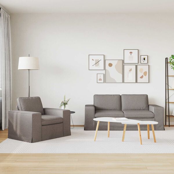 vidaXL Dīvāns 2 pcs Pelēkbrūna 182 x 80 x 82 cm audums