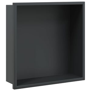vidaXL du&scaron;as plaukts, matēti melns, 32x32x9 cm, nerūsējo&scaron;ais tērauds