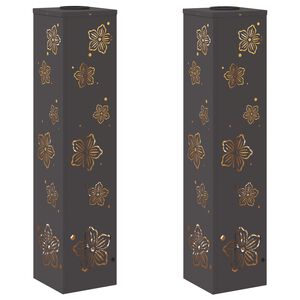 vidaXL Saules LED ceļa gaisma 2 gab. Silti balts 18 x 18 x 80 cm