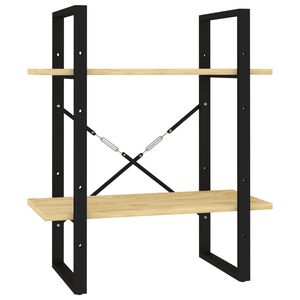 vidaXL 2-līmeņu grāmatu plaukts, 60x30x70 cm, priedes masīvkoks