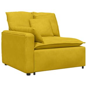 vidaXL modulārs dīvāna roku balstu gala modulis ar spilveniem, dzeltens, 100 cm