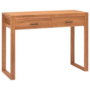 vidaXL rakstāmgalds ar 2 atvilktnēm, 100x40x75 cm, tīkkoks