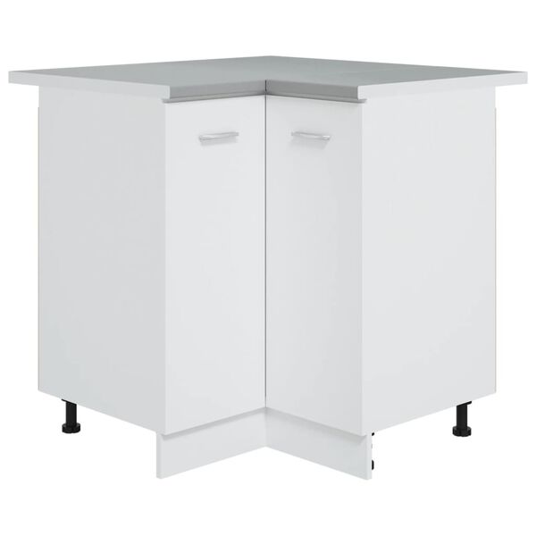 vidaXL virtuves stūra galda virsma, pelēka, skaidu plāksne