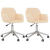 vidaXL grozāmi virtuves krēsli, 2 gab., krēmkrāsas audums
