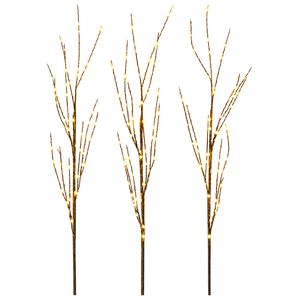 vidaXL LED vara zaru Ziemassvētku dekors 3 gab. Brūna 62 cm Tērauds