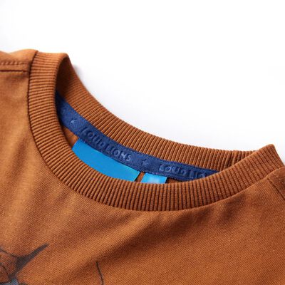 Bērnu krekls ar garām piedurknēm, oranži brūns, 92