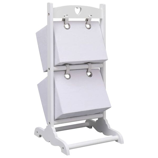 vidaXL plaukts ar 2 kastēm, balts, 35x35x72 cm, koks